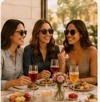 Grupo de amigas en una comida